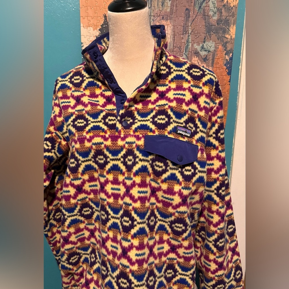 NWT, Patagonia Synchilla Snap-T Fleece Pullover Aberdeen Blue Butterfly Size L